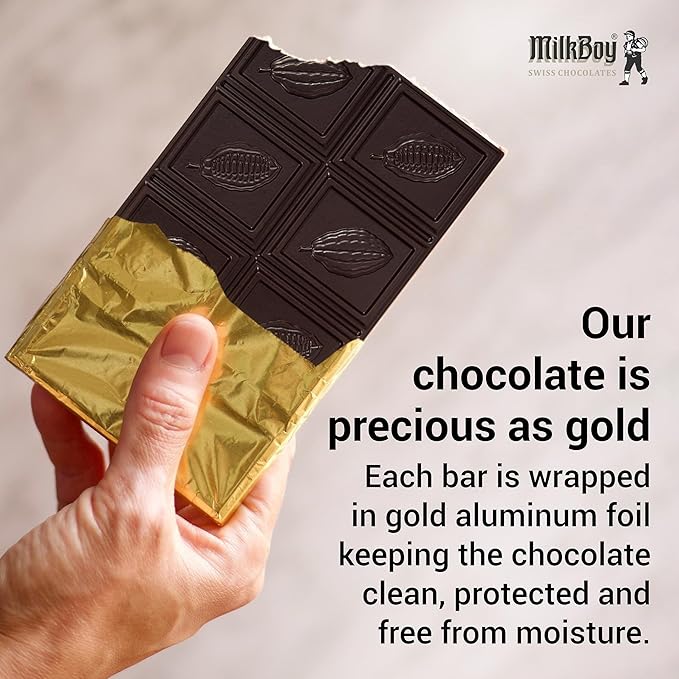 Milkboy Swiss Chocolates 72% Dark Chocolates Variety Pack - Chocolate Bars - Crafted in Switzerland - All Natural Sustainably Farmed Cocoa - Gluten &amp GMO Free Vegan - 3 oz (Pack of 5)