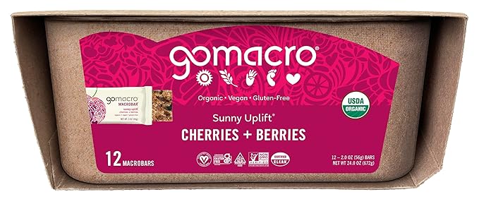 Macrobar Sunny Uplift Cherries + Berries 12/2 Oz (56 Grams) Bar(s)