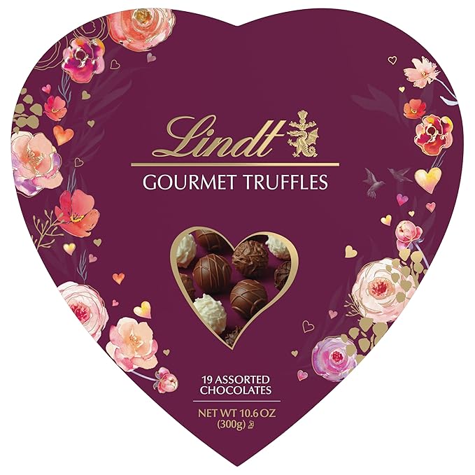 Lindt Valentine's Gourmet Truffles Assorted Chocolate Candy Heart 10.6 oz.