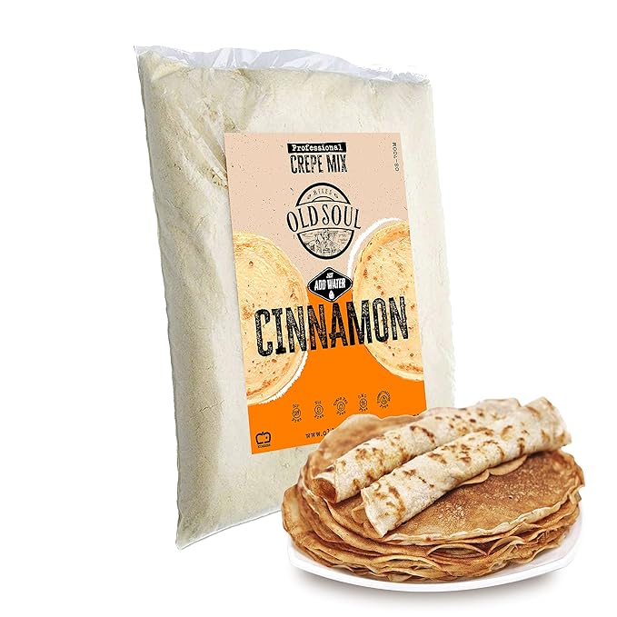 OldSoul Professional Crepe Mix | Soy &amp Nut Free | Dough Mix | Cinnamon Flavour | 36 Crepes (5 Lbs)