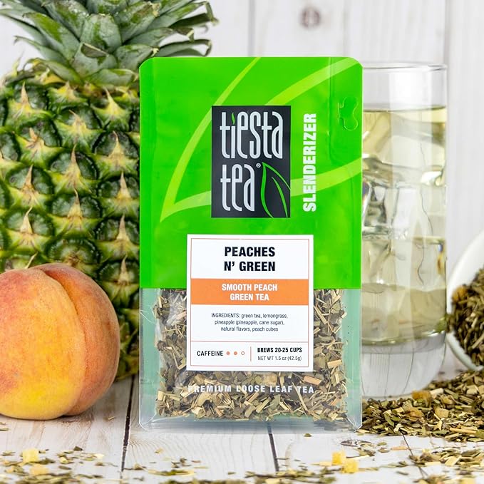 Tiesta Tea - Summer Fresh Mixer Loose Leaf Tea Gift Box 3 Pouches Medium to No Caffeine Hot &amp Iced Set with Green Herbal &amp Ginger Blend 25 Cups per Bag