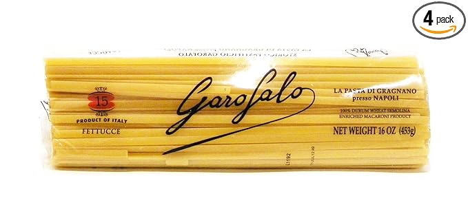 Garofalo - Premium Durum Wheat Semolina Fettucce Pasta Italian Made Bronze-Drawn Al-Dente One-Ingredient Pasta (4 pack)