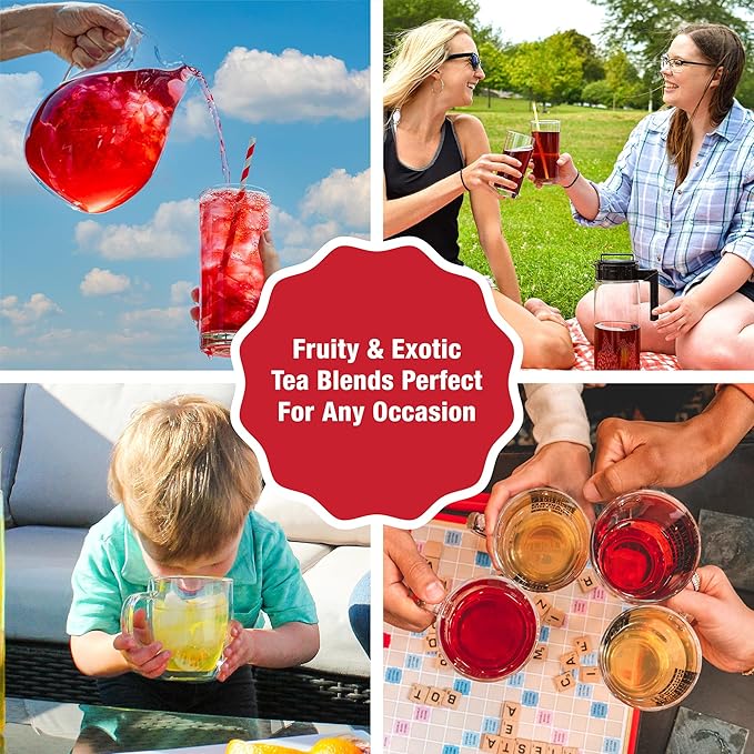 Tiesta Tea - Fresh N' Fruity Trio Loose Leaf 3 Fruit-Filled Blends High to Non-Caffeinated Make Hot or Iced 6 oz Resealable Pouches with Strawberry Grape &amp Sweet Lime