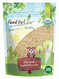 Food to Live Organic Unhulled Sesame Seeds 4 Pounds — Non-GMO Whole Natural Raw White Sesame Seeds Kosher Vegan Bulk Rich in Dietary Fiber Protein &amp Iron. Crunchy Texture. Great for Baking