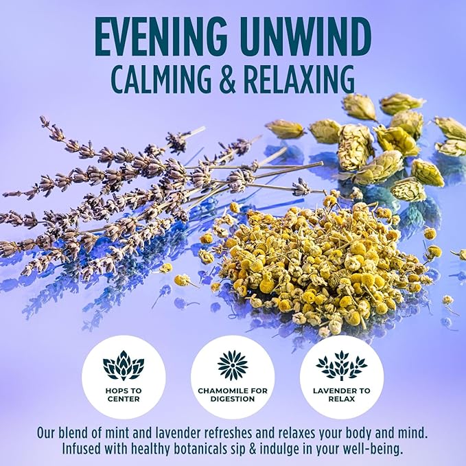 BrightLeaf Chamomile Lavender Sparkling Tea with Functional Benefits for Calm &amp Relaxation – Regenerative Organic Caffeine-Free Zero Sugar Zero Calories Zero Sweeteners Botanical Blend – 12oz
