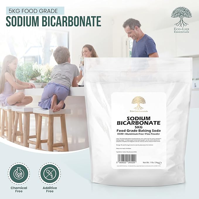 Pure Baking Soda Sodium Bicarbonate (11 lbs.) Food Grade for Cleaning Baking Bath Bombs and Teeth Swimming Pools