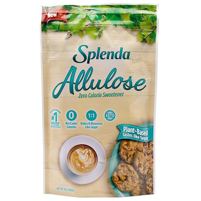 SPLENDA Allulose Plant Based Zero Calorie Sweetener For Baking &amp Beverages 3 Pound Resealable Pouch