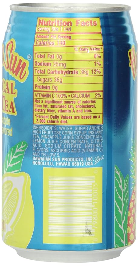 Hawaiian Sun Iced Tea Tropical 11.5-Ounce (Pack of 24)