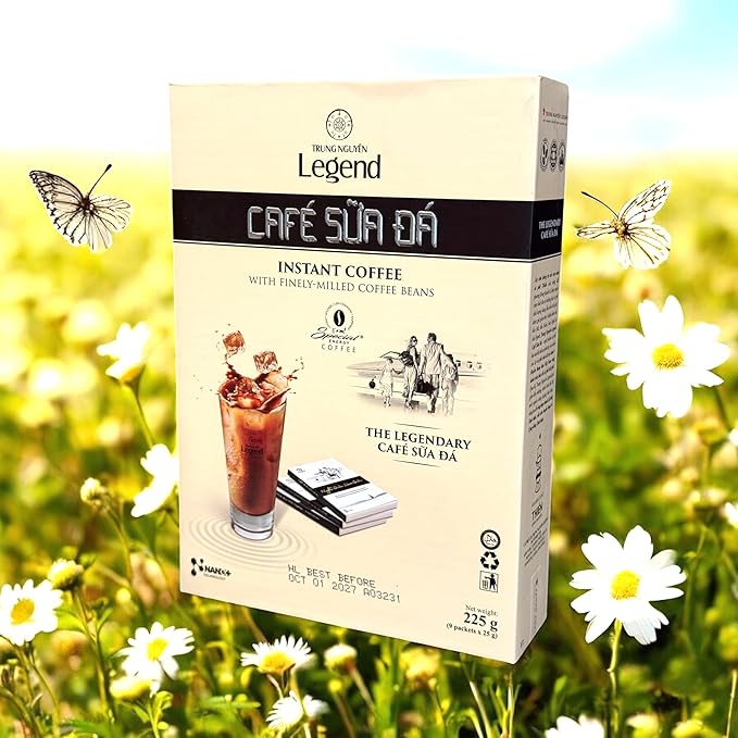 2 Packs - Instant Milk Coffee - Ca Phe Sua Da Hoa Tan - 9 Packets per Box with 2 Boxes per Order