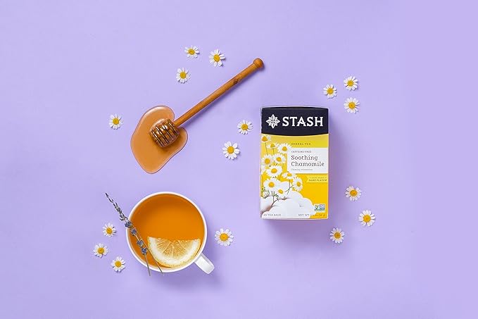 Stash Tea Chamomile Herbal Tea - Naturally Caffeine Free Non-GMO Project Verified Premium Tea with No Artificial Ingredients 20 Count (Pack of 6) - 120 Bags Total