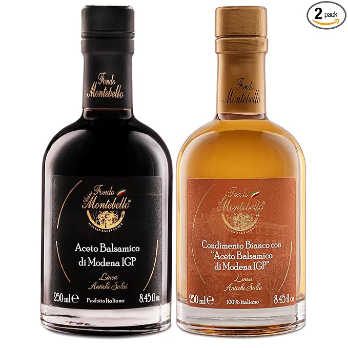 Tasting Combo Balsamic Vinegar of Modena and White Condiment with Balsamic Vinegar of Modena The Perfect Mix Imported from Italy