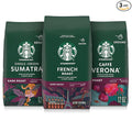 Starbucks Ground Coffee Dark Roast Hot or Iced Coffee Variety Pack Three 12 oz Bags