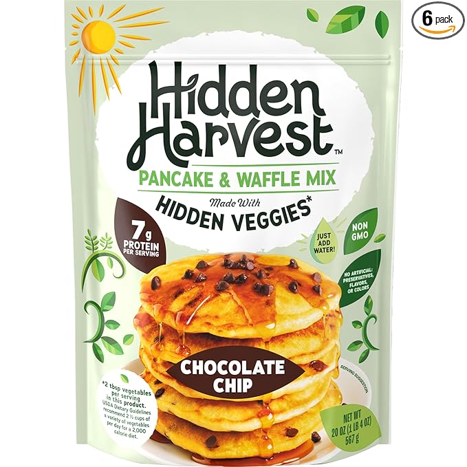 Hidden Harvest Mix Pancake Chocolate Chip 20 oz (Pack of 6)