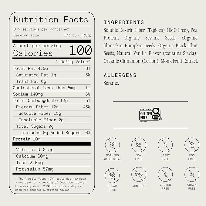 Julian Bakery® ProGranola® Cereal | Vegan | Vanilla Cluster | 10g Protein | 12g Fiber | 1 Net Carb | Gluten-Free | Grain-Free | High Protein &amp High Fiber | 9oz (3 PACK)