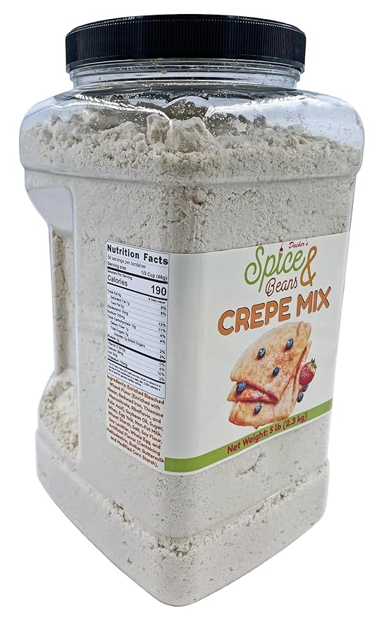 Classic Crepe Flour Mix By Dasher's Spice &amp Beans | Easy Crepe Mix | 5 lb