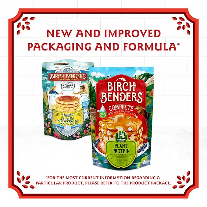 Birch Benders Pancake &amp Waffle Plant Protein 14 Oz (Pack of 6)