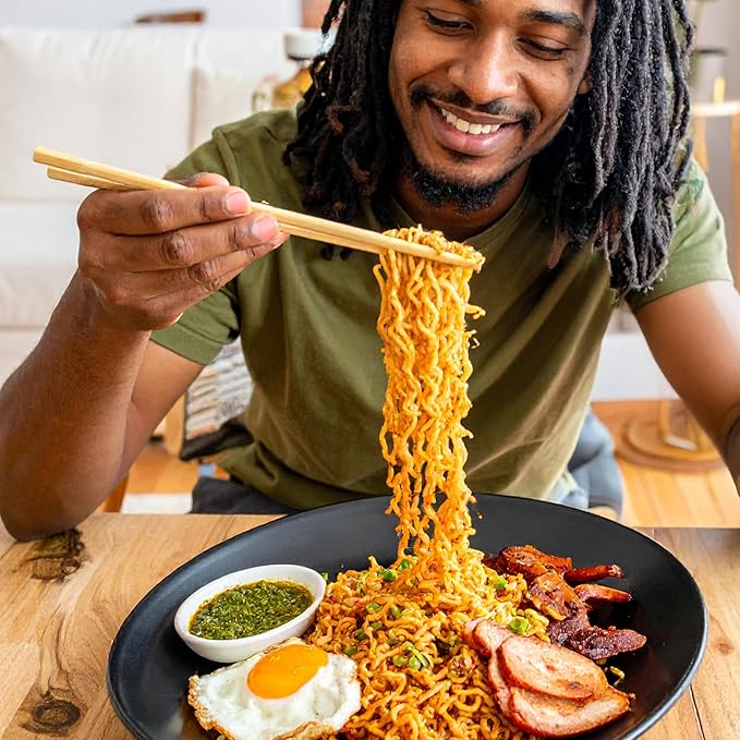Mi Sedaap Instant Noodle Spicylicious Flavor Fried Noodles with Green Chili Sambal 3.03 oz (Pack of 40) Halal Spicy Beef Ramen Noodles Bulk