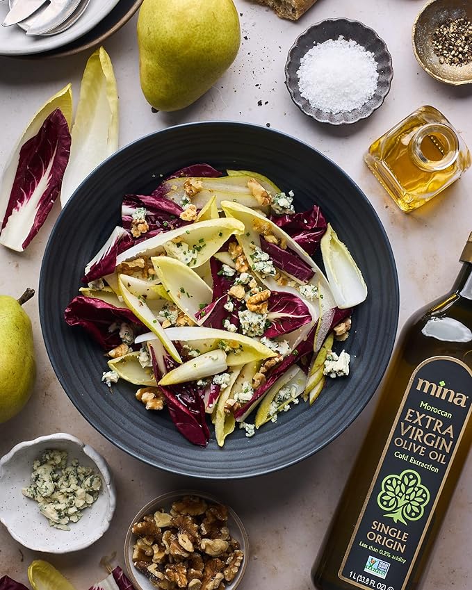 Mina Moroccan Olive Oil Extra Virgin 169 Fl Oz New Harvest Polyphenol Rich Olive Oil Single Origin Extra Virgin Olive Oil Cold Extraction Less than 0.2% Acidity 5 L