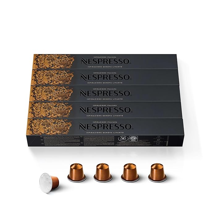Nespresso Capsules Original Line Livanto Medium Roast Espresso Coffee 50 Count Coffee Pods