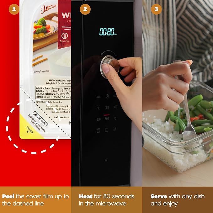 IRIS Instant White Rice (24 Pack) Ultra Premium Japanese Short Grain Sushi Sticky Rice Microwave for 80 seconds Non-GMO Gluten Free Vegan Grown Polished and Packed in Japan