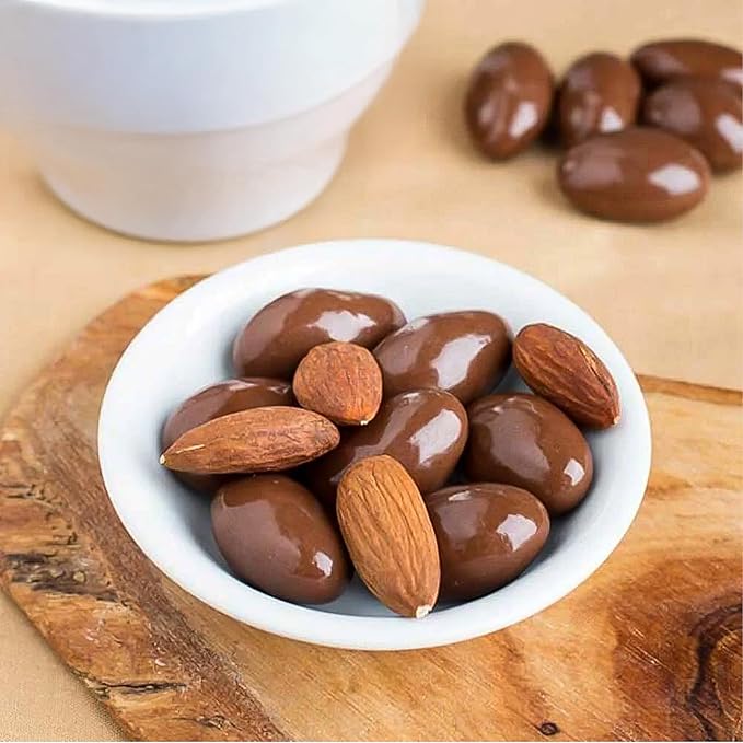 Milk Chocolate Almonds - 2 Pound Bulk Pack - Whole Dry Roasted Milk Chocolate Covered Almonds - Candy for Office Buffets Snacking &amp Gifting - Classic Snack Nuts