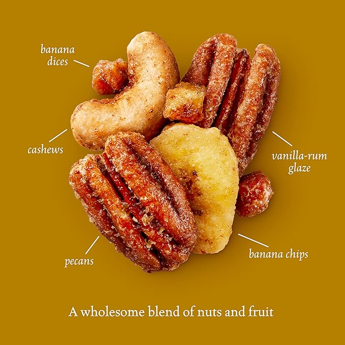 Sahale Snacks Banana Rum Pecans Glazed Mix 1.5 Ounces (Pack of 18)