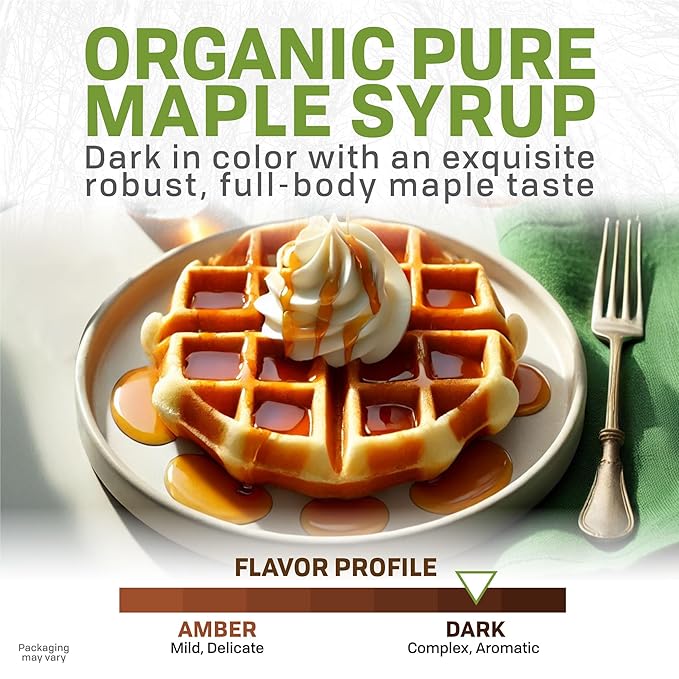 Maple Valley Organic Pure Maple Syrup Dark &amp Robust Better Than Pancake Syrup Use for Coffee or All-Natural Sugar Substitute in Cooking and Baking (64oz Plastic Jug)