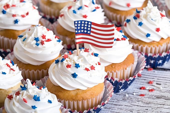 Patriotic Sprinkles - 1.7 Pounds - Red White and Blue Star - Star Confetti for Cupcakes