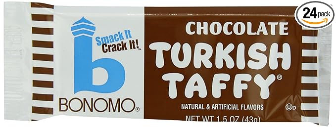 Bonomo Turkish Taffy Bar Chocolate 1.5 Ounce (Pack of 24)