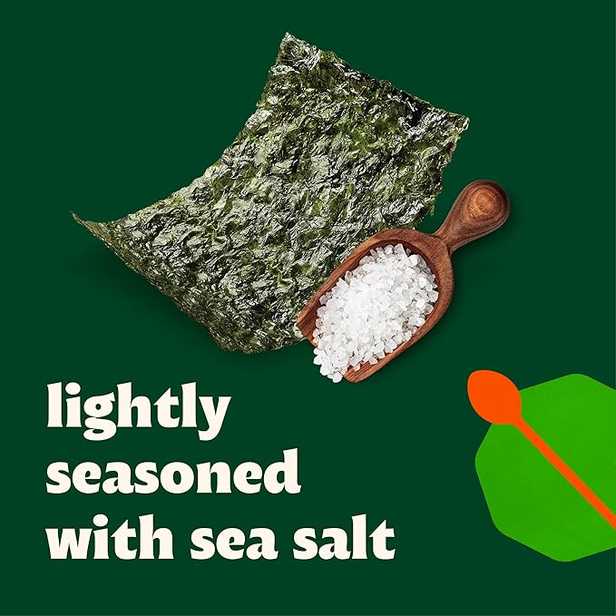 Bibigo ORGANIC SEAWEED SNACK SESAME 0.35OZx12 (Pack of 2)
