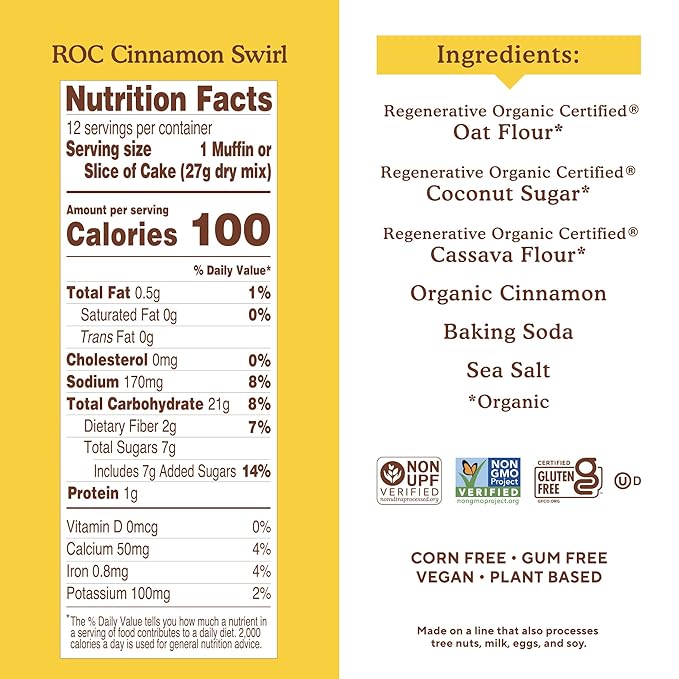 Oat Flour Cinnamon Swirl Muffin Mix 6pk