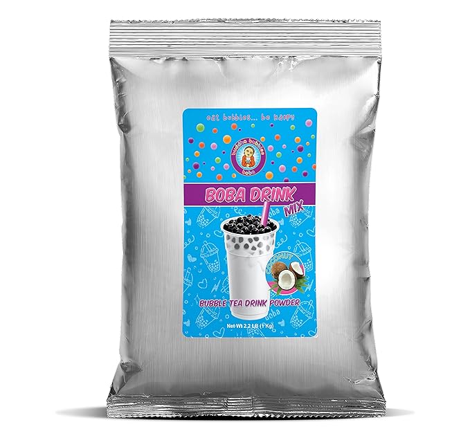 Primium COCONUT Boba/Bubble Tea Drink Mix Powder By Buddha Bubbles Boba (2.2 Pounds / 1 Kg)