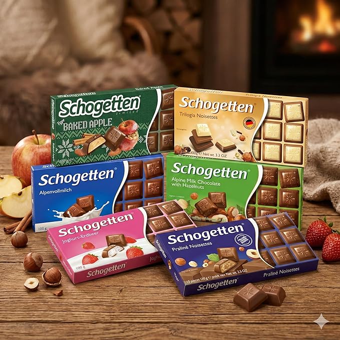Schogetten Assortment of German Chocolates 6 Variety Pack 100gram Each
