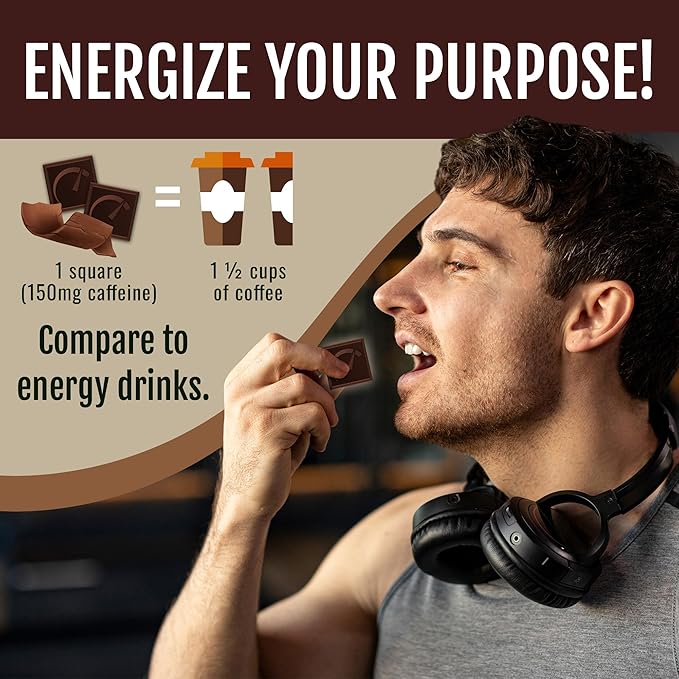 Driving Energy – Caffeinated Chocolate Energy Boost – Perfect for Helping Stay Awake While Working Driving Sports and Work With No Crash – 50 Count