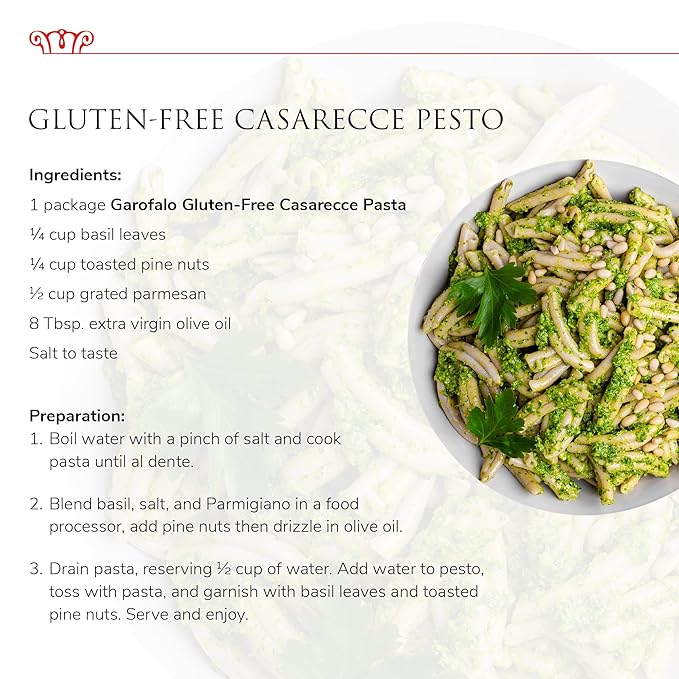 Garofalo - Premium Gluten-Free Casarecce Pasta Italian Made Corn Rice Potato &amp Quinoa Blend Bronze-Drawn Al Dente (4 pack)