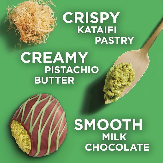 Russell Stover Dubai Style Pistachio &amp Kataifi In Milk Chocolate Candy Bar 1.1 Oz. (Pack of 18)