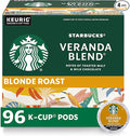 Starbucks K-Cup Coffee Pods Starbucks Blonde Roast Hot or Iced Coffee Veranda Blend 96 Keurig Pods
