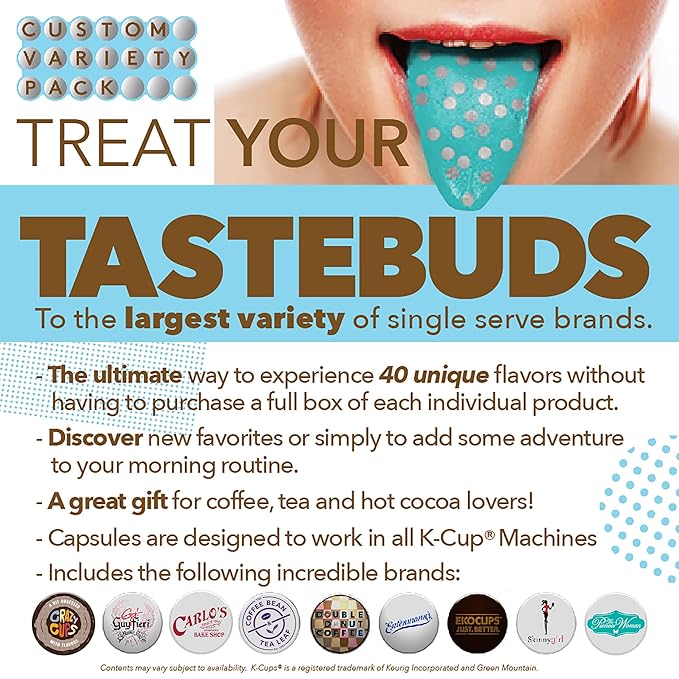 Coffee Variety Pack Sampler Single Serve cups for the Keurig K Cup Brewer 50 count