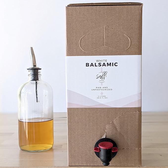 SAFFI SAANA White Balsamic Vinegar | Made from Moscatel Grapes from Jerez Spain | Organic Raw &amp Unpasteurized | Naturally Bright with Honey &amp Citrus Notes | Chef &amp Cocktail Favorite | Eco