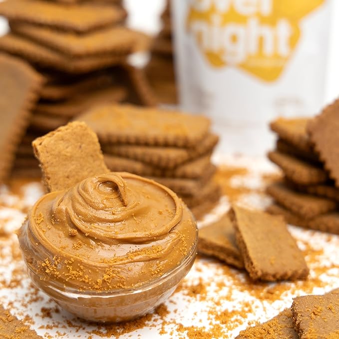 Oats Overnight Cookie Butter - Overnight Oats with 20g Whey Protein High Fiber Breakfast Protein Shake - Gluten Free Oatmeal Non GMO High Protein Oatmeal (2.7 oz per Meal) (8 Pack + Bottle)
