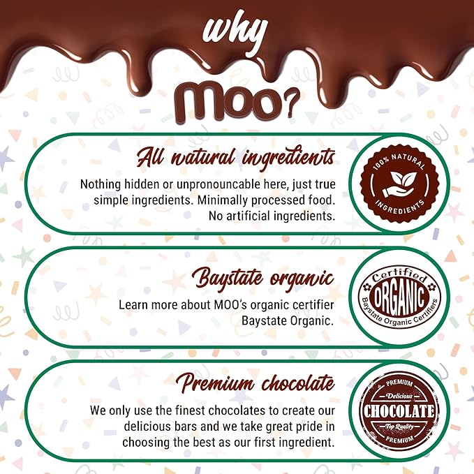 Moo Chocolates All Natural Milk Chocolate Mini Bars with Honey Caramel 0.7 oz 14 ct (Pack of 1) | 70 Calorie Snacks for On-the-Go Lunchboxes Office