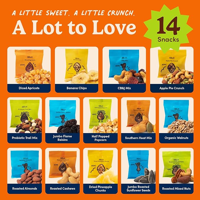 Nuts.com - Nuts and Dried Fruits Snack Box – Gourmet Mix Assortment for Festive Gifts – Package Includes Mixed Nuts Dried Apricots &amp Fruits Trail Mix Heat Mix and Apple Pie Crunch