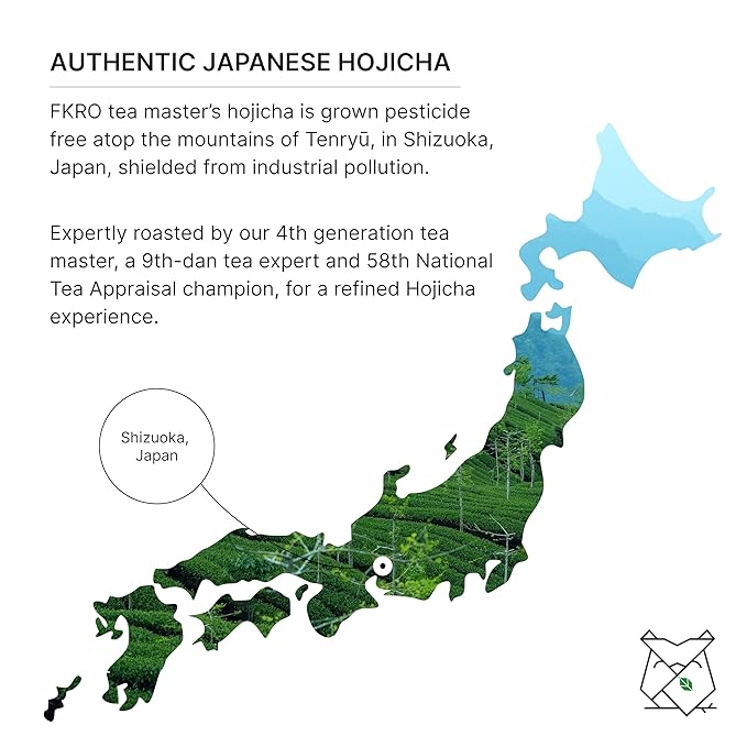 FKRO Organic Hojicha Powder (100g/3.5oz) Japanese Roasted Green Tea Latte Drink | Premium First Harvest Houjicha Green Tea Powder | Sugar-free Low Caffeine | Flown in Fresh from Japan Every Month