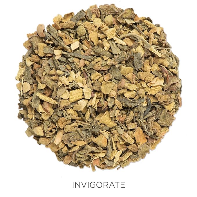 Tea Forte Invigorate Premium Organic Loose Leaf Caffeinated Green Tea Blend Canister Makes 35-50 Cups