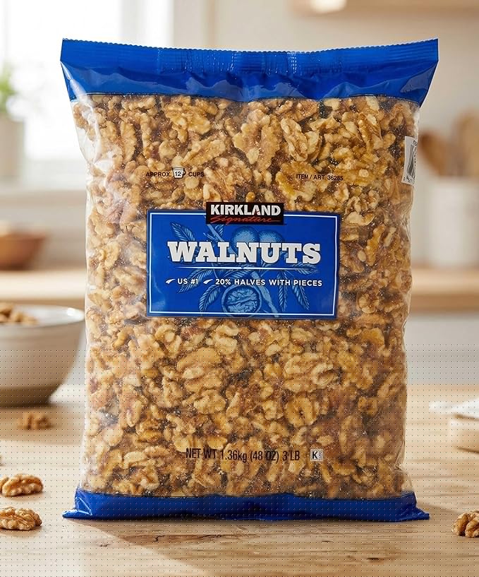 US #1 Grade Raw Walnuts 3 Pound (48 oz) Bulk Bag – Extra Fancy Shelled Walnut Halves &amp Pieces – Unsalted &amp No Salt Added – Heart Healthy Omega-3 – Kosher