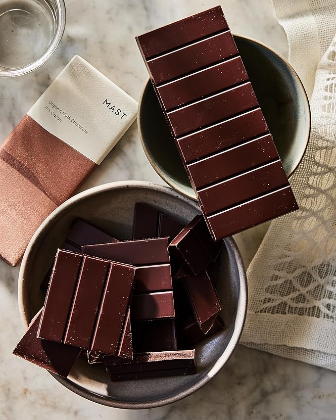 Mast Chocolate Bars | 6 pack | Organic Kosher | Classic 2.5oz each (6 Bars Organic Dark Chocolate 70% Cacao)
