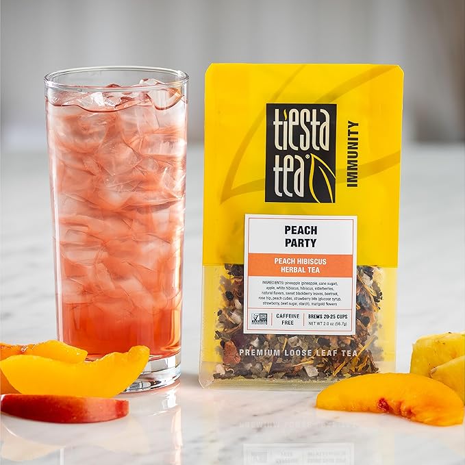 Tiesta Tea - Fruit Frenzy Trio Loose Leaf 3 Exotic Herbal Blends Assorted Non-Caffeinated Fruit Teas Makes Hot or Iced 2oz Pouches of Cherry Punch Peach Party Orange Tango (Pack of 3)