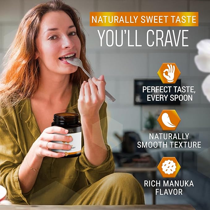 Berringa Manuka Honey Organic MGO 220+ Medium Strength Supports General Wellbeing &amp Digestive Balance - 100% Raw Pure &amp Unfiltered Sustainably Sourced from Australia - (8.82 oz)