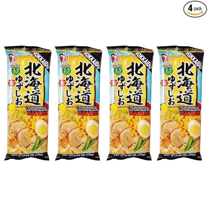 Itsuki Instant Ramen Noodle Hokkaido Shio Flavor Pack of 4 8 Servings
