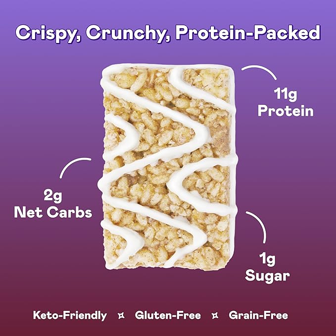 Magic Spoon Treats - 16 High Protein Bars Salted Caramel - High Protein Gluten Free Snack - Sugar Free &amp Gluten Free Protein Cereal Bar - Low Carb &amp Keto Friendly - Healthy Snacks for Adults